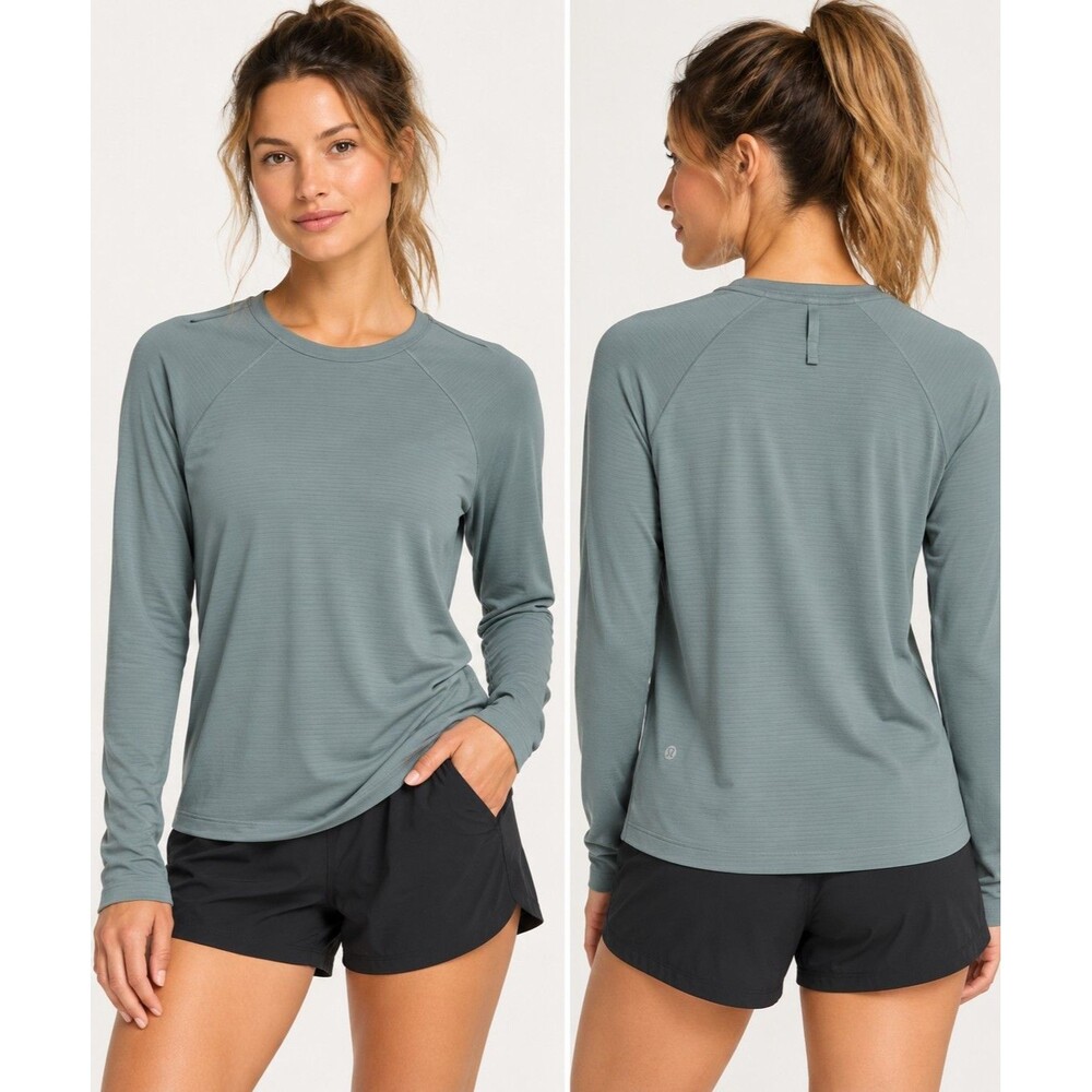 Lululemon License to Train Classic-Fit Long Sleeve Shirt Crater Blue Size 6